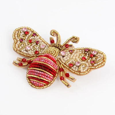 Autumn Bee Brooch from
my Doris
Autumn shades glass beaded bee brooch 